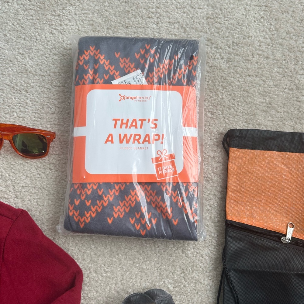Orangetheory Burgundy Hoodie Blanket Bags Sunglasses - Picture 5 of 8